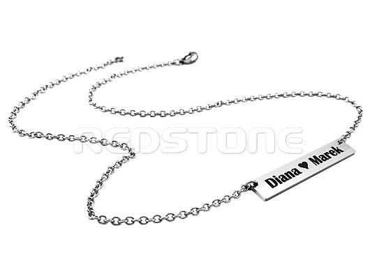 Náhrdelník z chirurgickej ocele s príveskom a gravírovaním